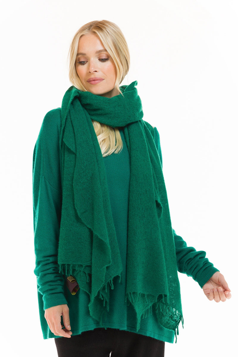 CASHMERE FELTED SCARF EMERALD GREEN