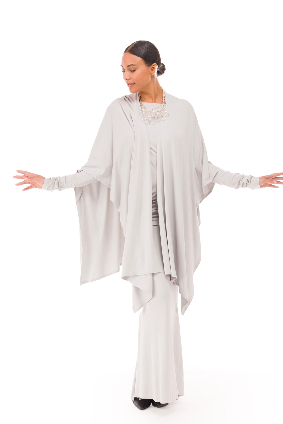 BAMBOO WRAP TOP SILVER GREY