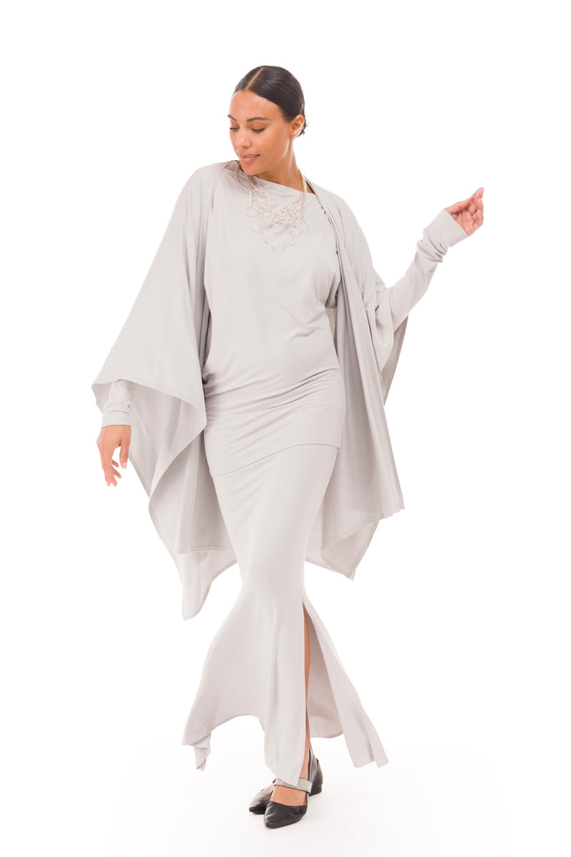 BAMBOO WRAP TOP SILVER GREY