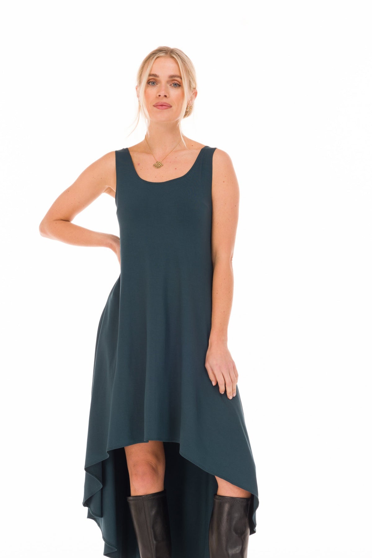 BAMBOO ELFIN DRESS OCEAN GREEN