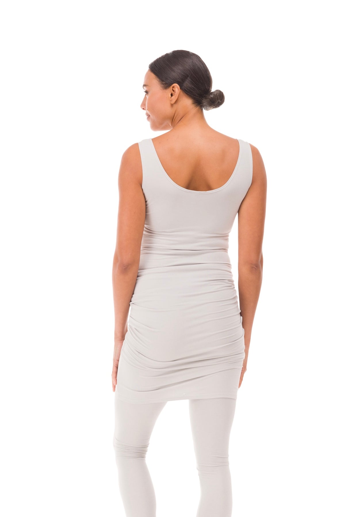 BAMBOO LONG VEST DRESS SILVER GREY