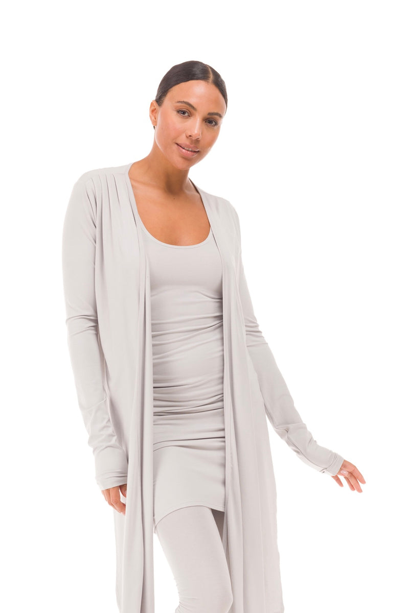 BAMBOO LONG VEST DRESS SILVER GREY