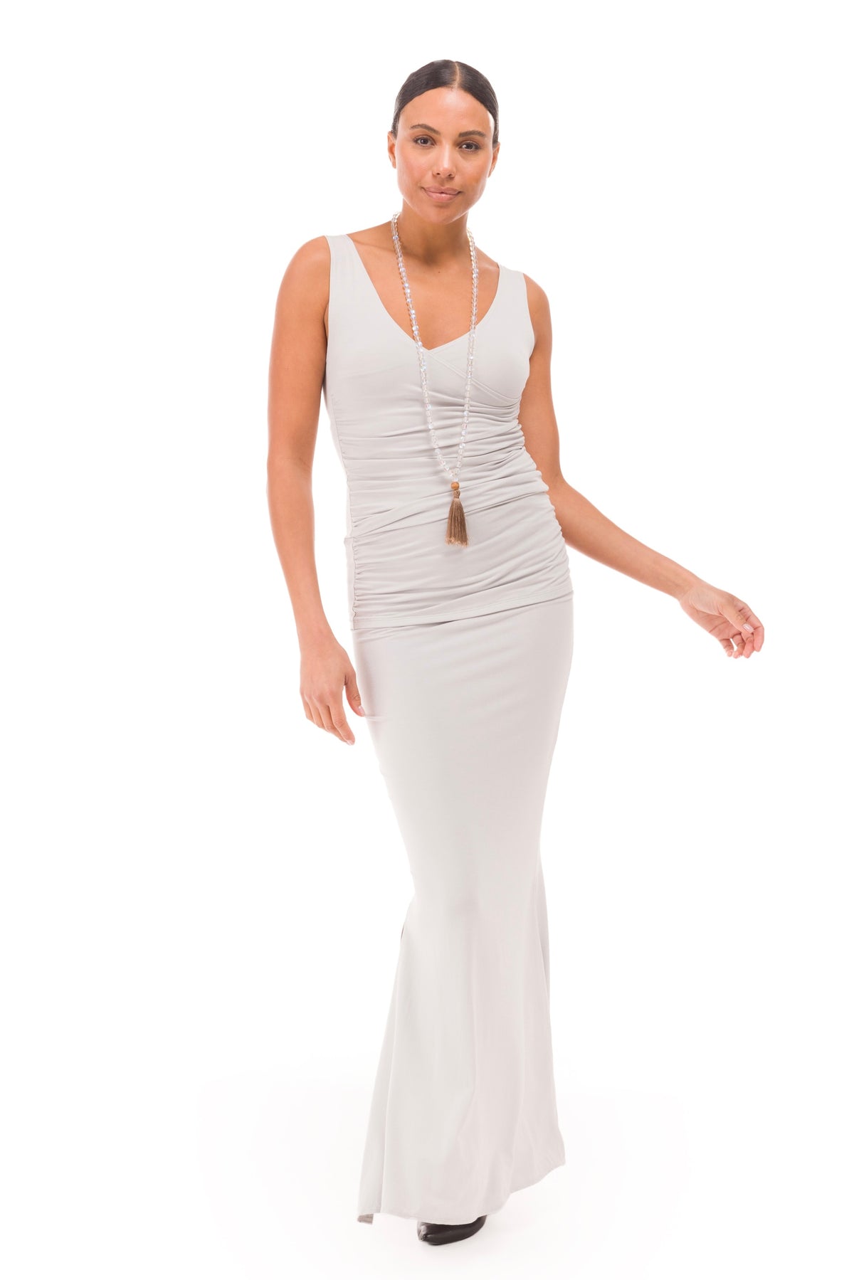 BAMBOO CROSSOVER TOP SILVER GREY