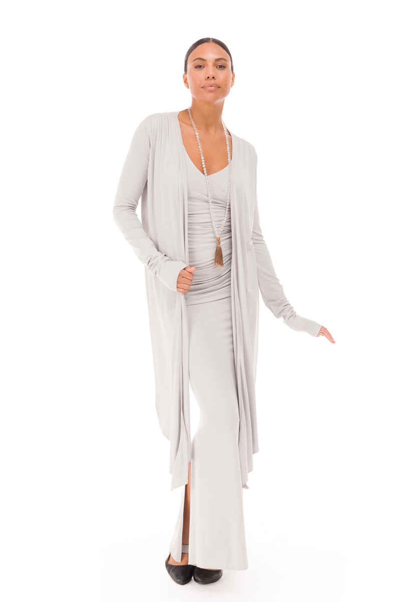 BAMBOO CROSSOVER TOP SILVER GREY