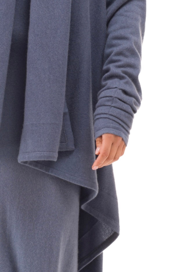 NEW 100% MONGOLIAN CASHMERE WATERFALL JACKET DOVE GREY