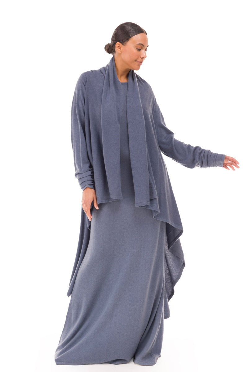 NEW 100% MONGOLIAN CASHMERE WATERFALL JACKET DOVE GREY
