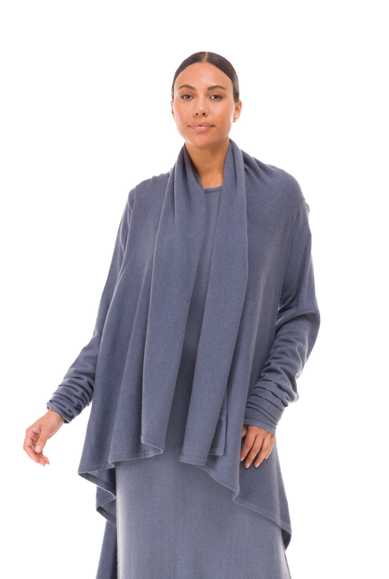 NEW 100% MONGOLIAN CASHMERE WATERFALL JACKET DOVE GREY