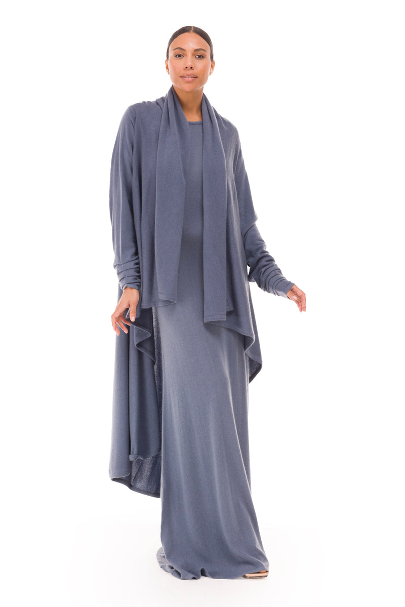NEW 100% MONGOLIAN CASHMERE WATERFALL JACKET DOVE GREY