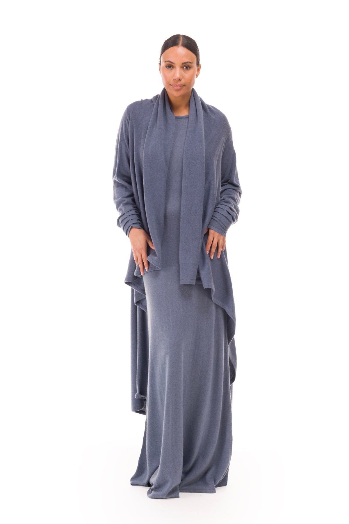 NEW 100% MONGOLIAN CASHMERE WATERFALL JACKET DOVE GREY