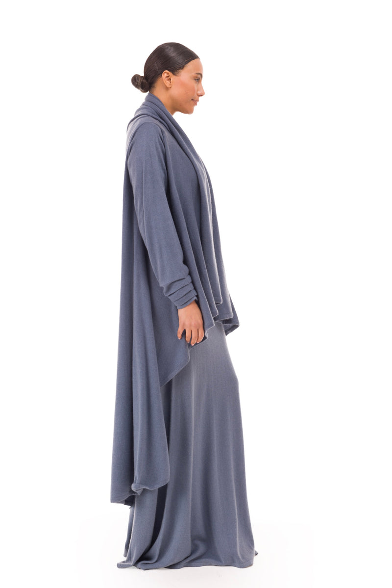 NEW 100% MONGOLIAN CASHMERE WATERFALL JACKET DOVE GREY
