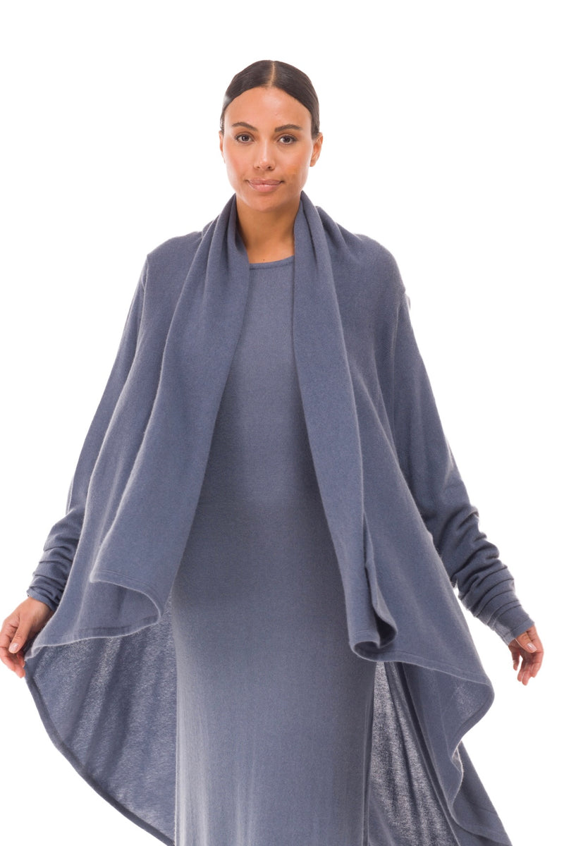 NEW 100% MONGOLIAN CASHMERE WATERFALL JACKET DOVE GREY