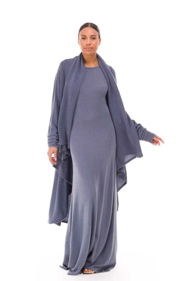 NEW 100% MONGOLIAN CASHMERE WATERFALL JACKET DOVE GREY