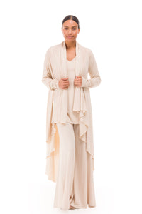BAMBOO PALAZZO PANTS ECRU