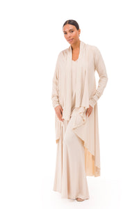 BAMBOO PALAZZO PANTS ECRU