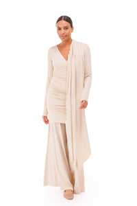 BAMBOO PALAZZO PANTS ECRU