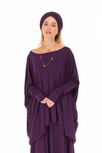 BAMBOO BAGGY BOX TOP DEEP PURPLE