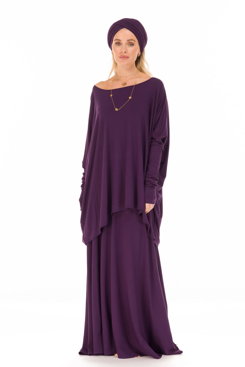 BAMBOO BAGGY BOX TOP DEEP PURPLE