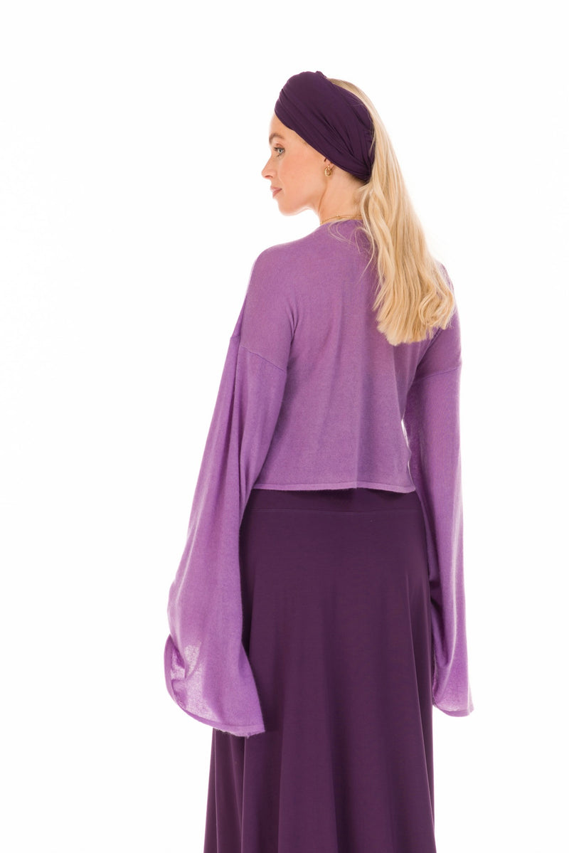 CASHMERE ULTRA FINE DRAPED SHRUG AMETHYST