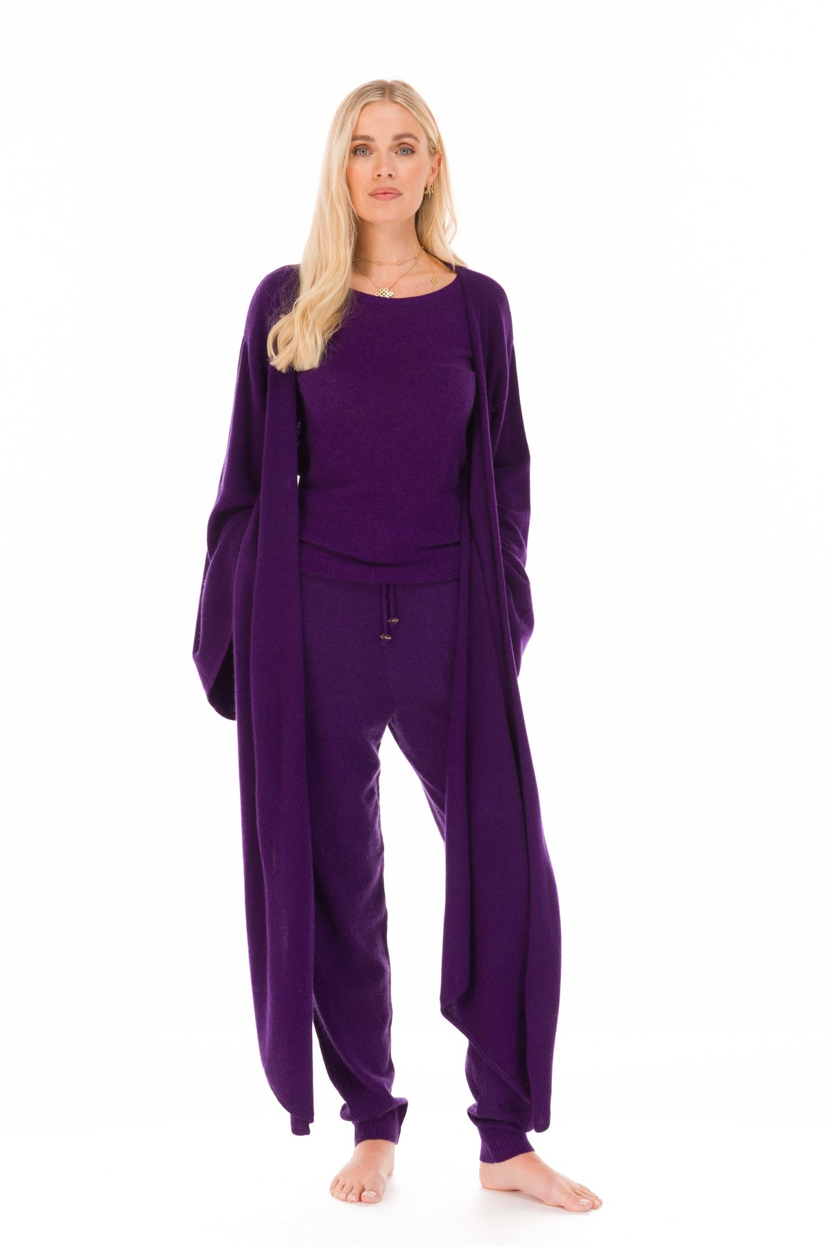 CASHMERE TRACKSUIT SET DEEP PURPLE