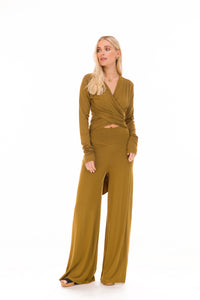 BAMBOO PALAZZO PANTS PISTACHIO