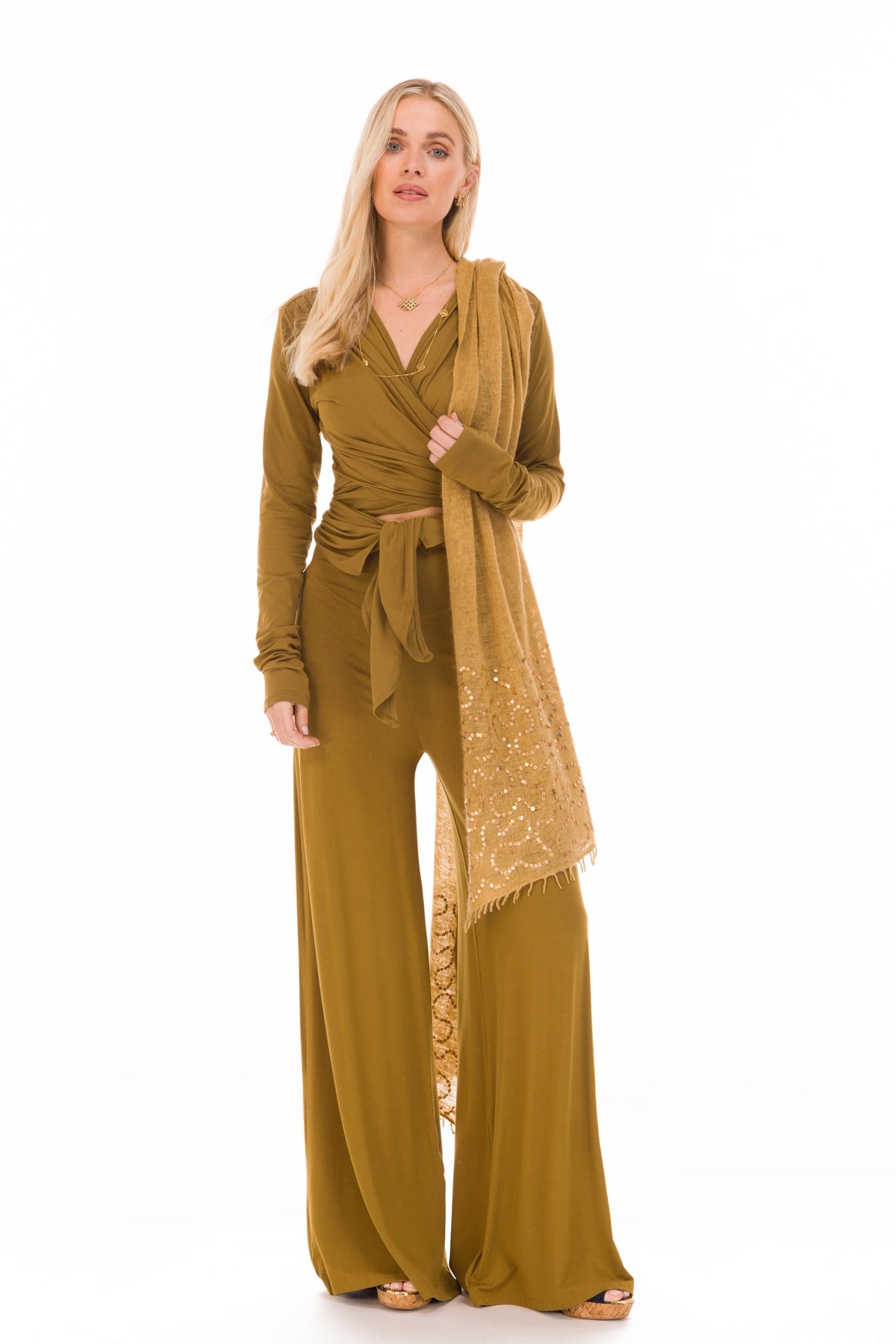 BAMBOO PALAZZO PANTS PISTACHIO