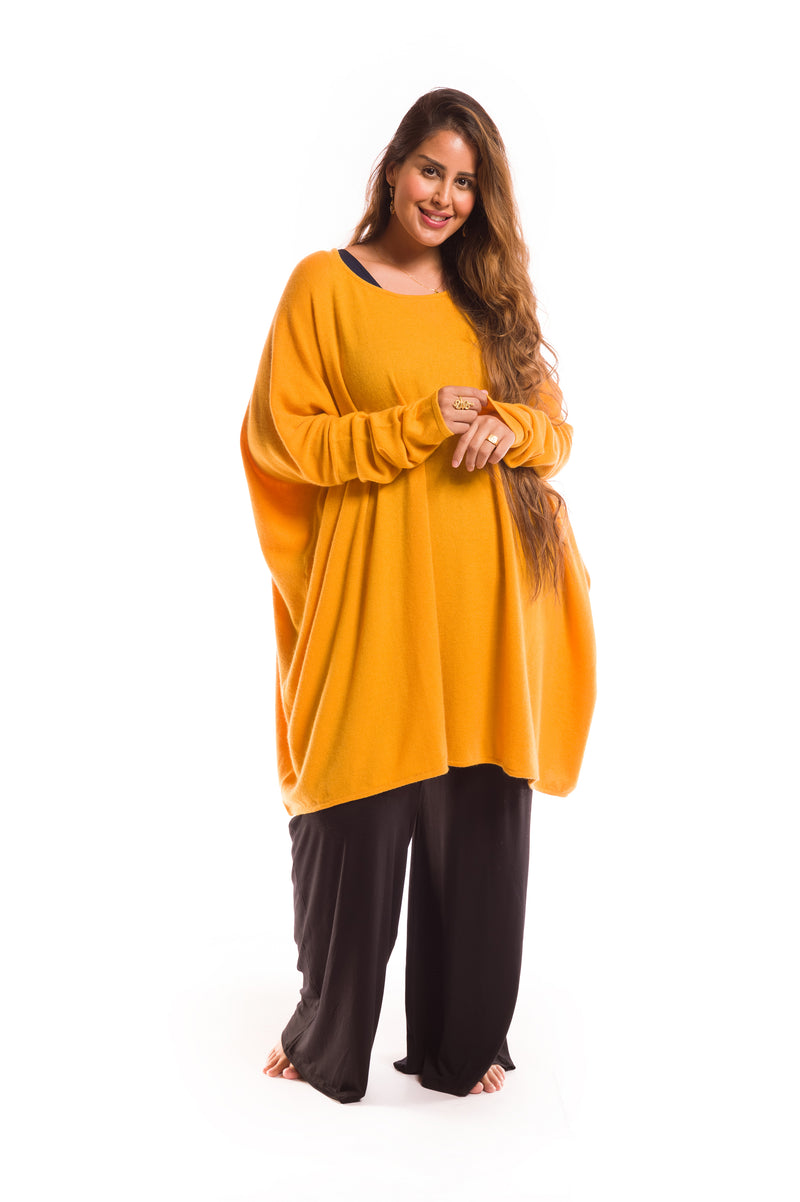 2 PLY CASHMERE SNUGGLE BOX JUMPER TIBETAN YELLOW