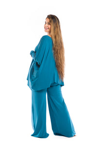 BAMBOO PALAZZO PANTS TEAL