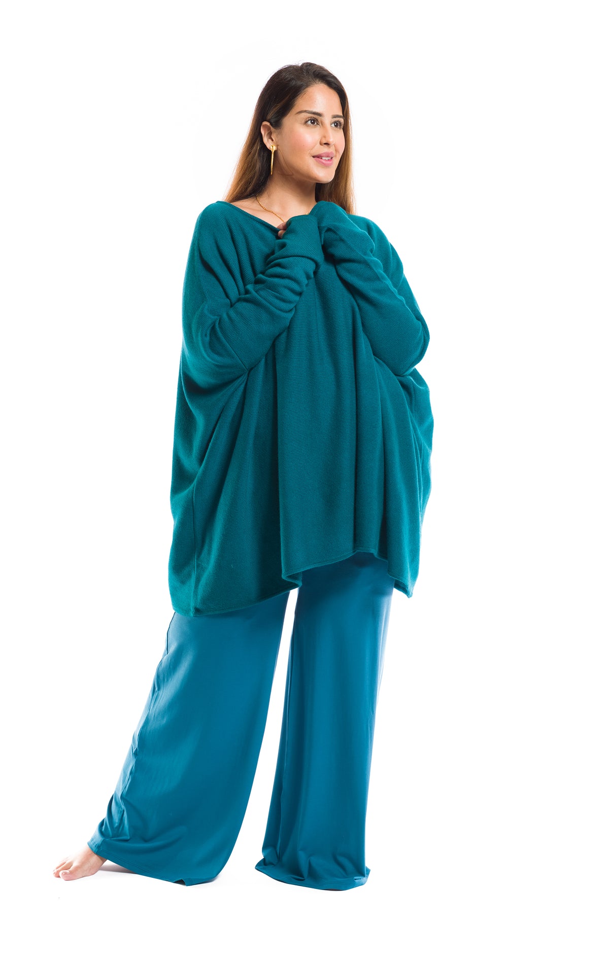 BAMBOO PALAZZO PANTS TEAL