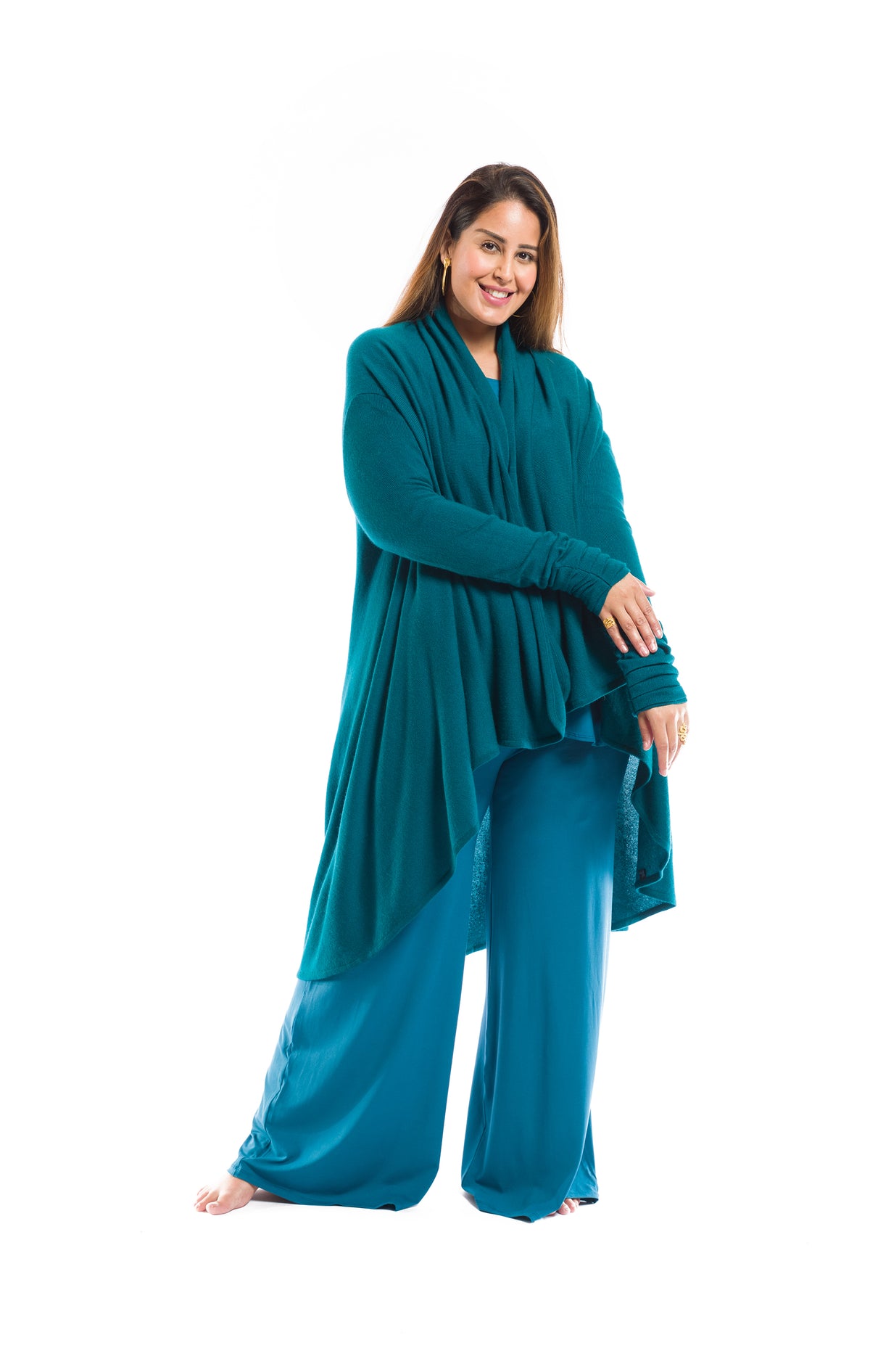 BAMBOO PALAZZO PANTS TEAL