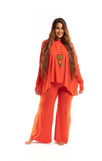 BAMBOO PALAZZO PANTS SPICY ORANGE