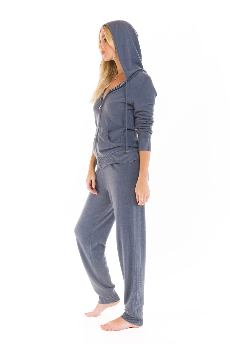 100% CASHMERE TRACKSUIT PANTS DOVE GREY