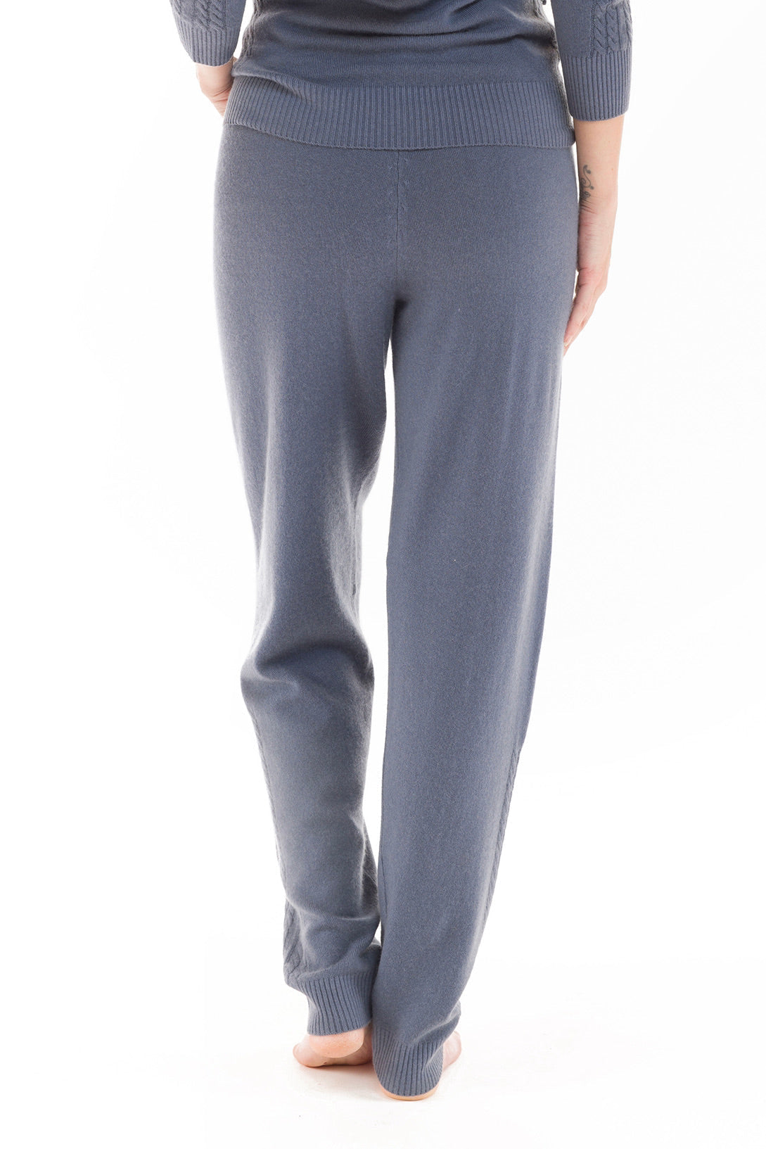 100% CASHMERE TRACKSUIT PANTS DOVE GREY