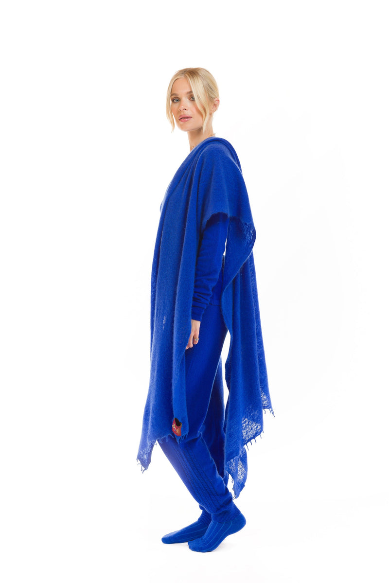 100% CASHMERE TRACKSUIT PANTS ROYAL BLUE