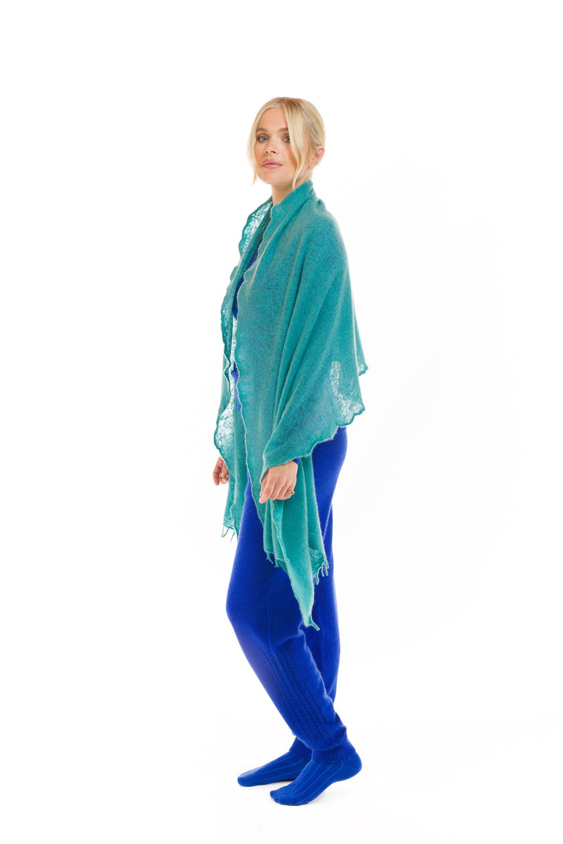 100% CASHMERE TRACKSUIT PANTS ROYAL BLUE
