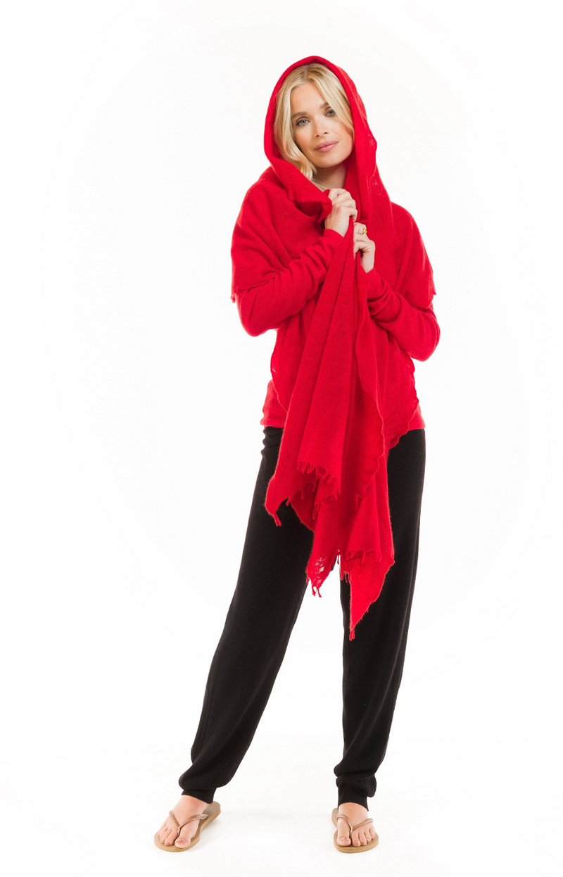 100% CASHMERE TRACKSUIT PANTS BLACK