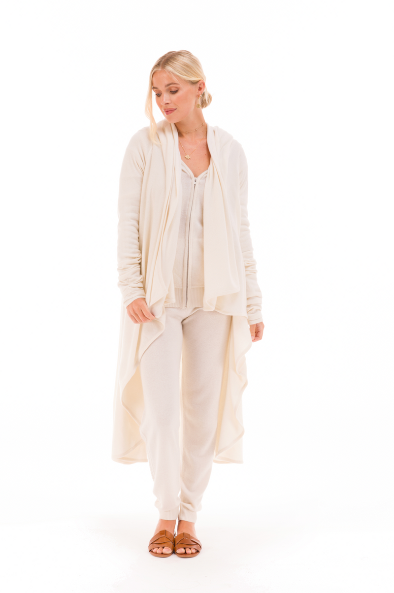 100% CASHMERE TRACKSUIT PANTS WINTER WHITE