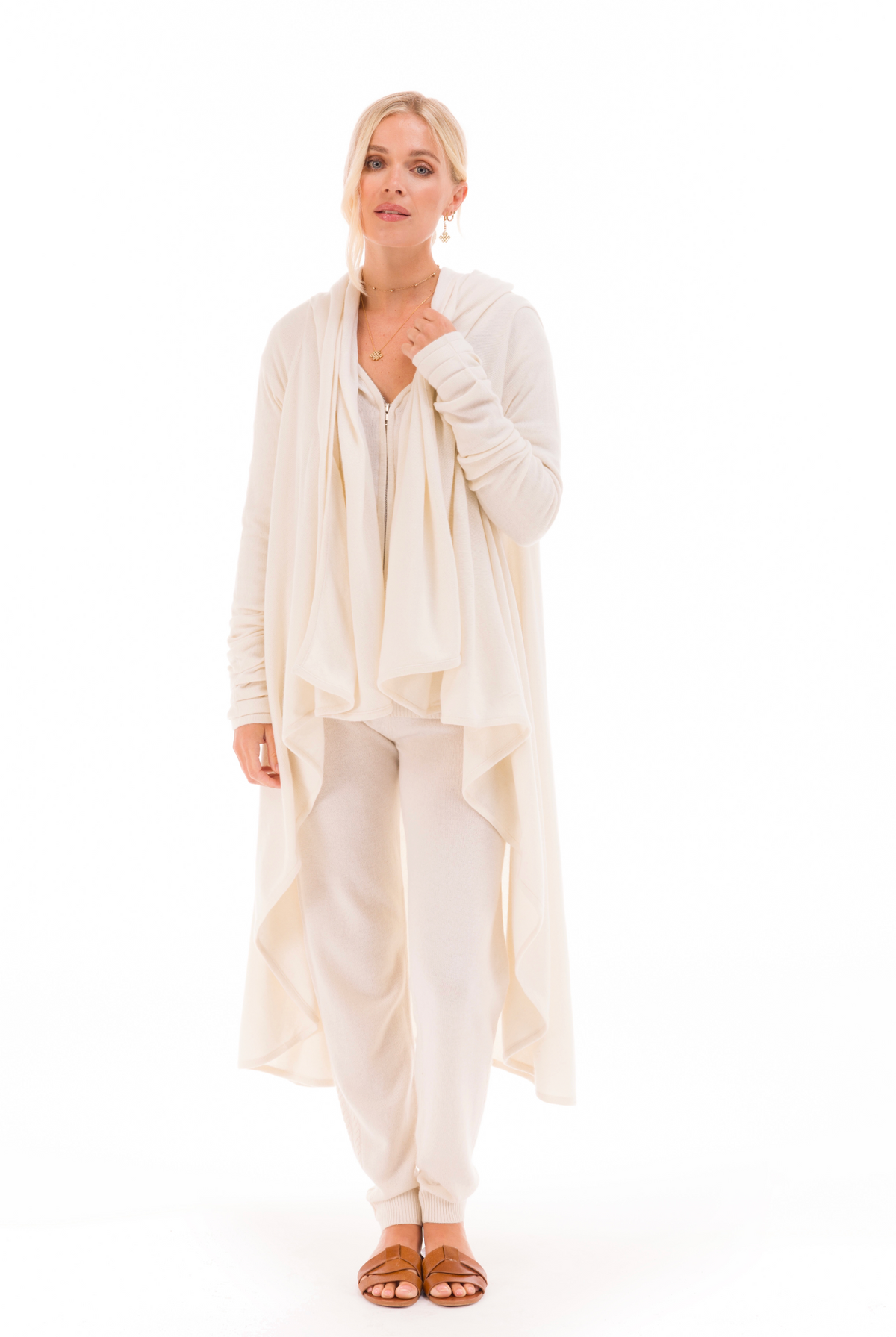 CASHMERE WATERFALL JACKET WINTER WHITE