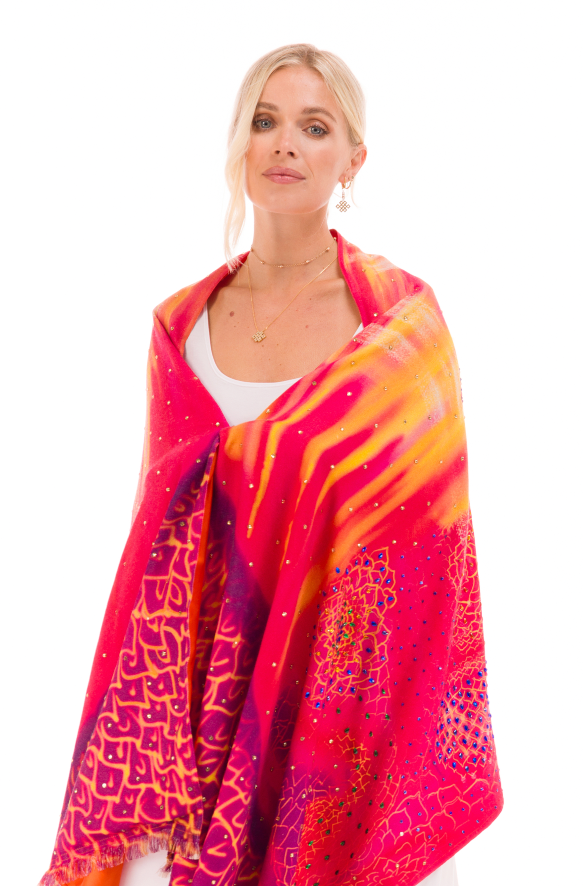 LAKSHMI CASHMERE AND SILK BEADED SHAWL