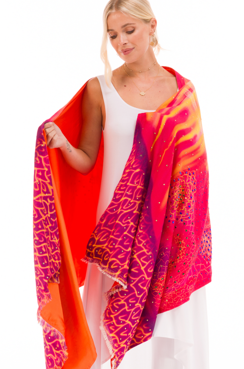 LAKSHMI CASHMERE AND SILK BEADED SHAWL