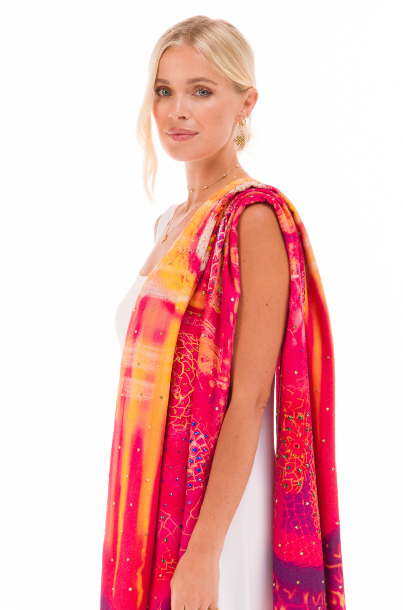 LAKSHMI CASHMERE AND SILK BEADED SHAWL