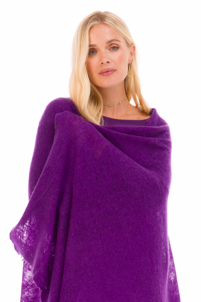 CASHMERE FELTED SCARF PURPLE