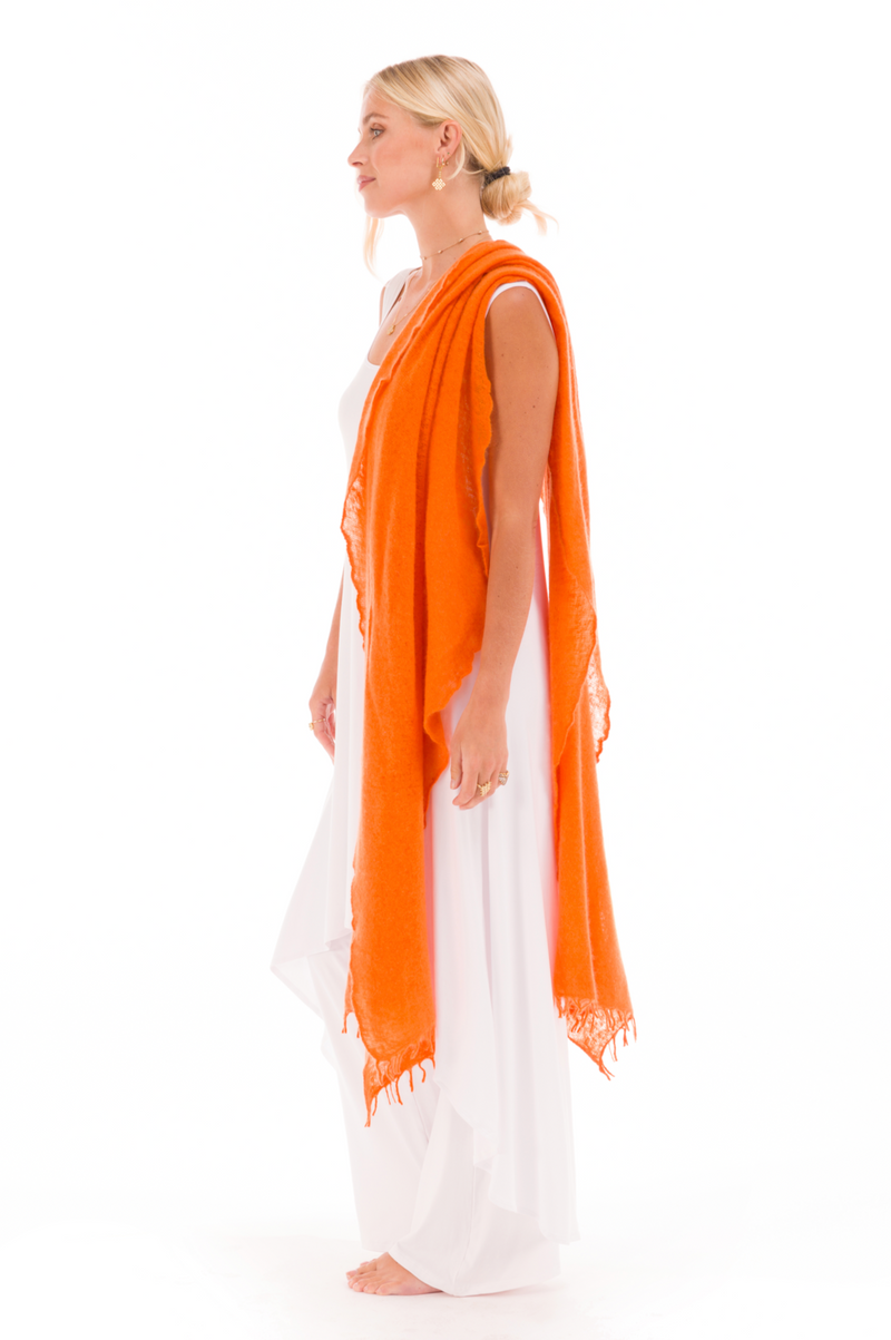 CASHMERE FELTED SCARF ORANGE