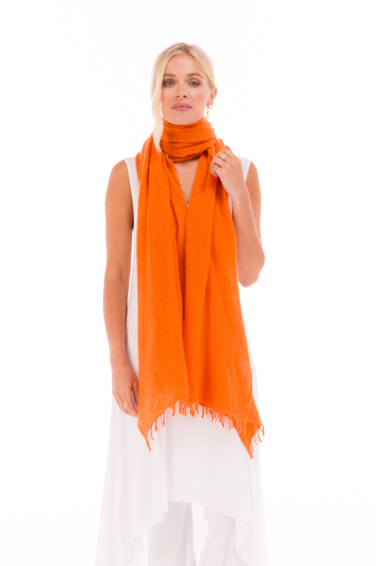 CASHMERE FELTED SCARF ORANGE