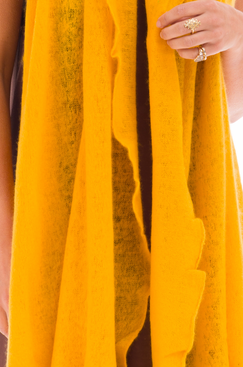 CASHMERE FELTED SCARF TIBETAN YELLOW