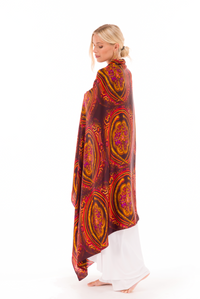 SHIPIBO DHARMA SILK SHAWL - BURGUNDY