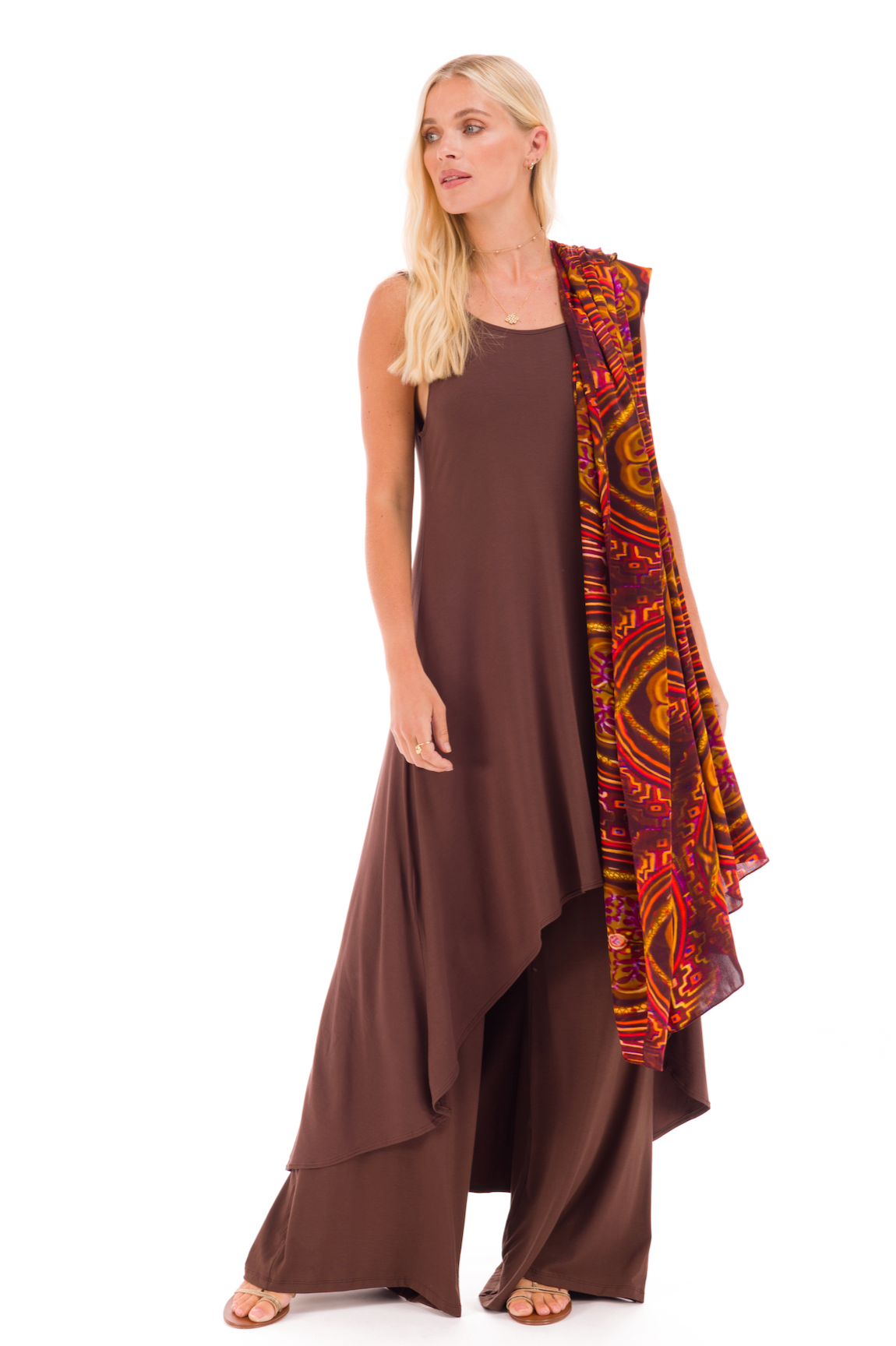 SHIPIBO DHARMA SILK SHAWL - BURGUNDY