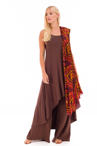 SHIPIBO DHARMA SILK SHAWL - BURGUNDY