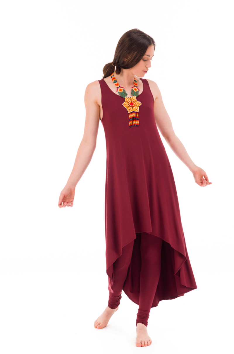 BAMBOO ELFIN DRESS BURGUNDY