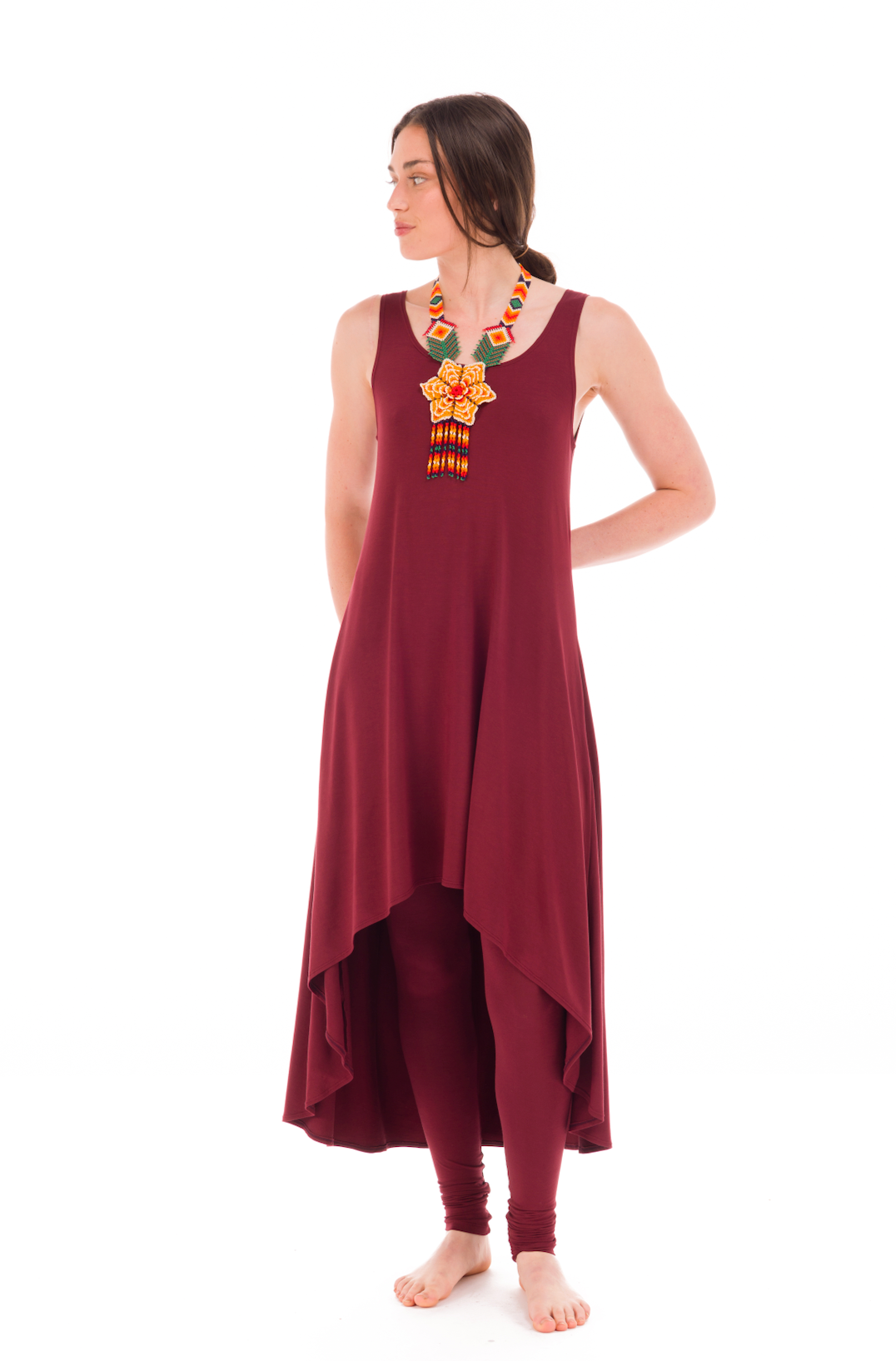 BAMBOO ELFIN DRESS BURGUNDY