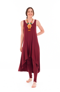 BAMBOO ELFIN DRESS BURGUNDY